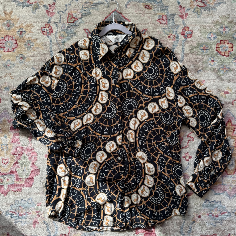 Equestrian blouse - horse print
